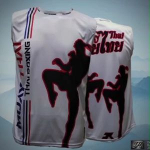 มวยไทย V1 เสื้อคอกลมแขนกุด ป้องกันรังสี UV 80% แห้งเร็ว ใส่สบาย ชาย หญิง