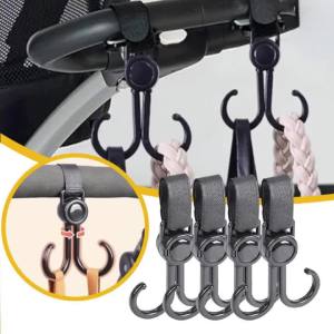 2-4PCS Baby Stroller Hooks for Bags  Multipurpose Universal Stroller Clips and Hooks or Hanging Diaper Bags Stroller Organizer