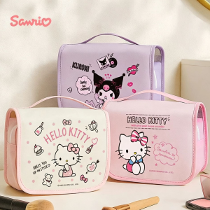 Sanrio | Sanrio Toiletry Bag Cosmetics Storage Bag Folding Hook Portable Travel Bag Dry And Wet Separation Makeup Bag