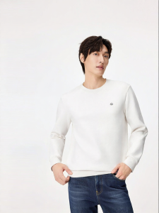 Purcotton | Men Air Layer Long Sleeve Loose Cotton Sweater