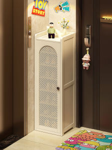 Multi-Layer Shoe Rack Home Entrance Hallway Shoe Cabinet with Door Dustproof Small Narrow Shoes Storage Cabinet Wall-Hugging