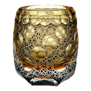 Aurora Masterpiece Crystal Whiskey Glass Blue Daisy Seven-star Consecutive Gift Box Included Japanese Style Handmade Drinkware