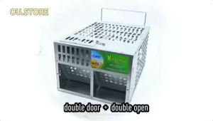 Double-door Big Mouse Rats Live Trap Cage Steel Reusable for Home & Warehouse Strong Catch Bait/Pest Control