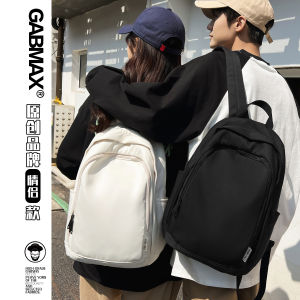 GABMAX Simple Travel Backpack Casual Street Style Student Bag Double Shoulder Bag for Couples Lightweight Waterproof Nylon