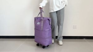 กระเป๋าลากขึ้นเครื่องแบบพับเก็บได้ - ขนาด 24 นิ้วน้ำหนักเบา ระบบล้อคู่หมุนได้ทุกทิศทาง ออกแบบมาเพื่อการเดินทางสะดวก OU0026