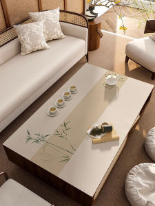 New Chinese Style Coffee Table Tablecloth Waterproof and Oilproof and Heatproof Disposable Coffee Table Cloth Liner Leather Dining Table Cushion Solid Wood Protective Pad