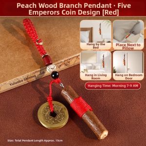 YICHENGXUAN | Natural Handmade Old Peach Wood Gourd Keychain