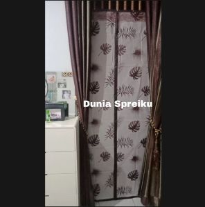 GOOD QUALITY ! Tirai magnet anti nyamuk kedap udara - Tirai Magnet Khusus Ac - List Coklat Daun Coklat