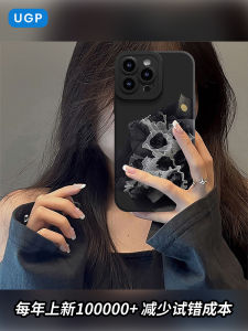 เคสโทรศัพท์ซิลิโคนสีดำหรูหราสำหรับ Apple 17Promax 16 15Pro 15 14 แบบครอบเต็ม ป้องกันเลนส์ ดีไซน์หรูหรา สำหรับผู้หญิง