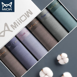 miiow | Pure Cotton Seamless Mens Underwear Breathable Boxer Shorts Naked Sensation Comfortable Fit Youth Suitable Mid Waist Design