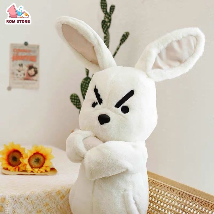 Gấu nhồi bông thỏ bông mặt quạo, gấu thỏ bông giận dữ, chất liệu lông mịn mướt kết hợp vải da lộn,  hàng Quảng Châu cao cấp Rơm Store