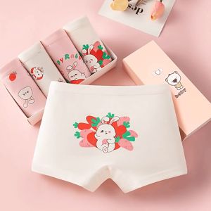 4Pcs/set Girls Boyleg Underwear Cute Cotton Characters Girls Boxer Shorts Flat Corner Panty for Kids 2-15Yrs