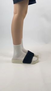 Dép quai ngang slipper nam nữ da bò thật siêu nhẹ HISHOO đen cao cấp thời trang size 36 - 43 U088