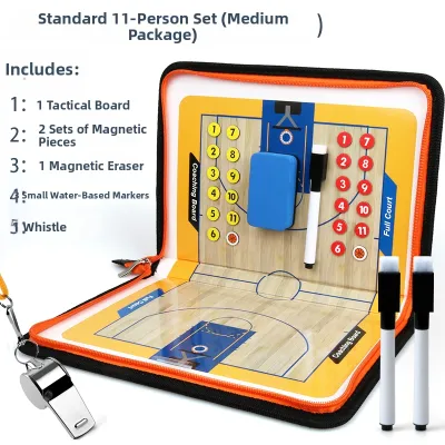 Zipped Foldable Basketball Tactical Board Magnetic Whiteboard Coaches Judges Supplies Erasable Book Portable Sports Equipment