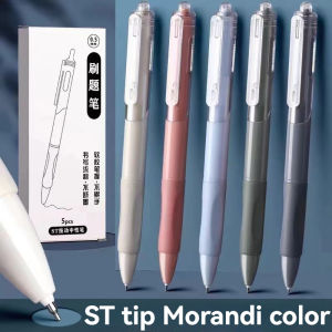 5/13pcs Retractable ST Gel Pens Set Quick-drying 0.5mm Black ST Nib Ballpoint Writing Refills Office School Supplies Stationery