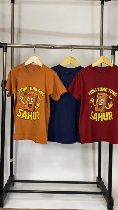 Baju Kaos Tung Tung Sahur Anak Usia 2-12 Tahun Kaos Distro Anak Laki Laki Perempuan