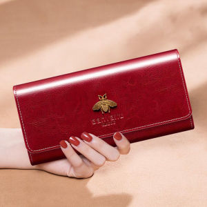 BANYANU แฟชั่นสุภาพสตรีหนังแท้กระเป๋าสตางค์เหรียญยาวเดิมโทรศัพท์มือถือกระเป๋าสตางค์ป้องกัน RFID ความจุขนาดใหญ่คราฟท์กระเป๋าถือสุภาพสตรีของขวัญพรรค