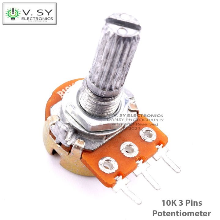 10K 3 Pins 6 Pins Mono Stereo Potentiometer Pot Volume Control 10 K B10K 3pins 6pins WH148 B 10K