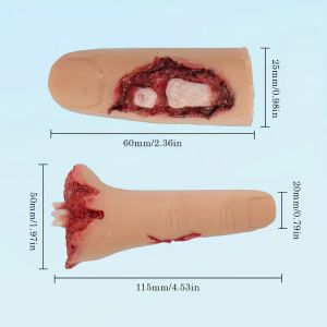 PANCKOO Realistic Fake Amputated Finger/Hand/Severed Limb - Lifelike Blood-Squirting Crush Injury Model for Medical Training CPR Practice