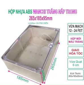 Hộp Nhựa ABS WANCHI màu TRẮNG Nắp TRONG 265x185x95mm lắp mạch điện - LinhKien HD