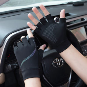 JIFANPAUL | Mens Driving & Cycling Gloves Breathable Sun Protection Thin Half-Finger