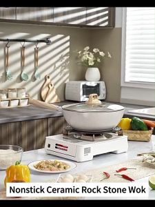 Goody Non Stick Frying Wok  26/30cm Original Export to America Big Size Kitchen Cooking Flat Pan Suitable for all Stoves Including Induction Gas