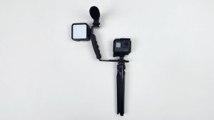 L-Shape Bracket Holder Metal With 2 Hot Shoe Mounts For Camera Light Flash DSLR Holder Camera Grip