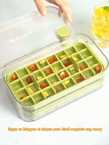Silicone Ice Cube Tray 50/100 Cells with Lid Easy Push Fast Release Leakproof Stackable Container for Freezer