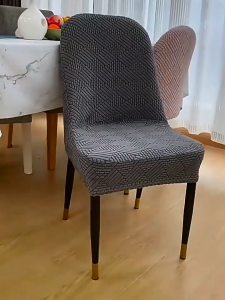 Elastic Arc Chair Cover Jacquard Fleece Banquet Chair Covers Solid Color Stretch Chair Cover