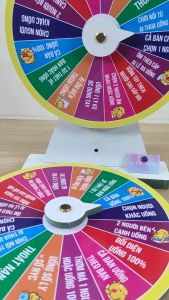 Vòng quay ăn nhậu 16 ô khủng long bằng gỗ MDF chống nước an toàn