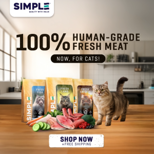 [Carton] 8.1KG SIMPLE Fresh Human-Grade Meat Dry Premium Cat Food (Fish / Aussie Lamb / Chicken) [Low-Salt Diet]