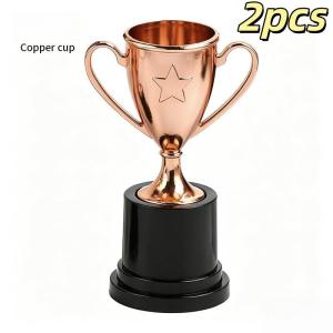 2Pcs Mini Plastic Trophy Small Award Trophies Set for Children Talent Show Competition Rewards