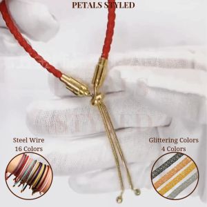 【PETALS_STYLED】 Steel Wire Glittering Stainless Steel Adjustable Pull Charm Bracelet 不锈钢钢丝绳网水钻手绳