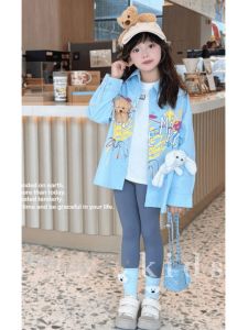 Stylish Girls Autumn Shirt Coat Childrens Clothing Spring Summer Fashionable Kids Tops Little Girl Outfit Casual Long Sleeve