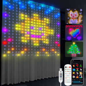 2Mx2M3Mx3M DIY Pattern Smart USB LED Curtain Light APP Control RGB Dimmable Christmas Light String Window Room New Year Decor