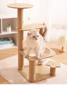 HATELI Cat Climbing Frame Space Capsule Sisal Scratching Post Jumping Platform Scratching Board Cat Nest Integrated Multi-Layer Climbing Frame 79cm