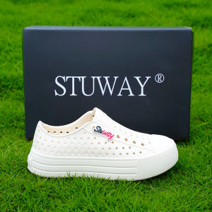 Womens Pure White Thick Bottom Sandals Breathable Durable EVA Material Slip-On Casual Shoes Suitable for Daily Wear