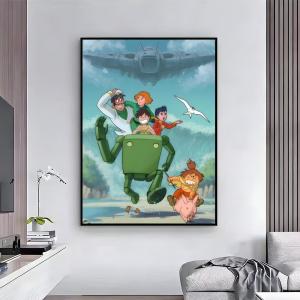 Adventure Anime Future Boy Conan Poster HD Self-Adhesive Waterproof Wall Art Easy to Apply Multi-Scene Decor