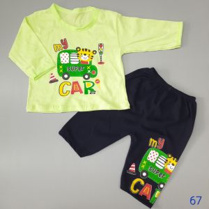 ชุดนอนเด็ก อายุ3-6เดือน 4-8กิโล อก21นิ้ว ผ้าcotton ชุดแขนยาวเด็ก