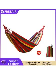 Portable Canvas Hammock for 1-2 People with Bent Poles