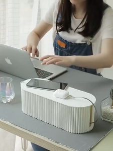 🇸🇬 ReadyStock - Desktop Cable Storage Organiser Management Box Organizer Extension Computer Wire Socket Plug Charger Management Box Case Safety 电线收纳盒