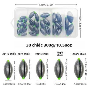 Bộ Chì Câu Cá Limnoid 30 Chiếc 3g-25g Chì Câu Nhanh Chóng Gắn Vào Kèm Hộp Đựng Di Động Dùng Cho Câu Cá Nước Ngọt Và Nước Mặn