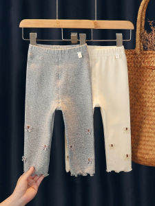 Bow Elegant Girls Cotton Stretch Pants