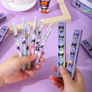 Kotak Buta 库洛米盲盒中性笔1个 Kuromi Gel Ink Pen Blind Box 1PC 0.5mm 卡通动漫文具刮刮乐可爱创意笔 Cute Cartoon Stationery