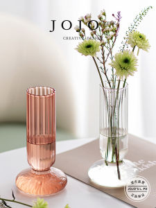 Simple Glass Flower Vase JOJOS L. PD Decorative Living Room Entrance Sample Room Decor Flower Arrangement Chinese Style