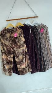 Celana Kulot Wanita Rayon Motif Kekinian - Celana Panjang Adem