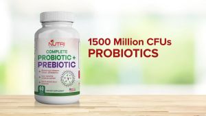 BUNDLE OF 3 - Nutri Botanics Prebiotic + Probiotic Supplement - Reduce Stomach Gas & Bloating - Constipation Relief - Promotes Digestive Health