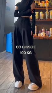 Quần Ống Suông Rộng NƠ TÚI Có Bigsize 105kg Vải tuyết mưa cao cấp Đa Năng đi chơi đi làm đều rất ok