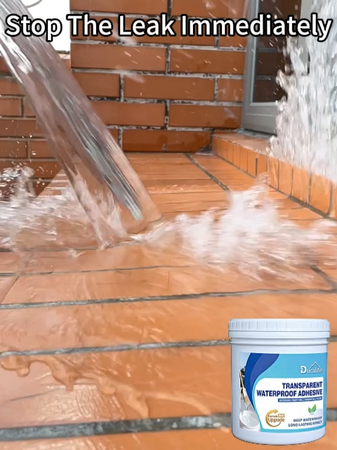 🔥Stop The Leak Immediately🔥Transparent Waterproof Glue 1KG with tools Waterproof Coating Premium Ultra-Clear Waterproof Sealant Glue Leakproof Repair for Roof Cement Walls Tiles Plywood Concrete Cracks Water Proofing Clear Paint Water Proof Glue