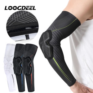 LOOGDEEL 1 PCS Sports Crashproof Elbow Pads Basketball Football Bicycle Elbow Support Guard  Compression Arm Sleeves for Outdoor